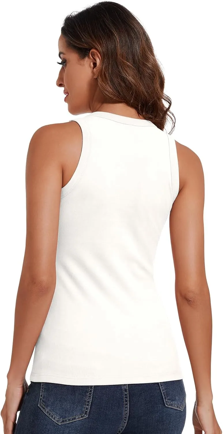 WOWENY Women's Thermal Tank Tops Sleeveless Underwear Tops Adjustable Straps Winter Camisole Fleece Shirts Warm Vest