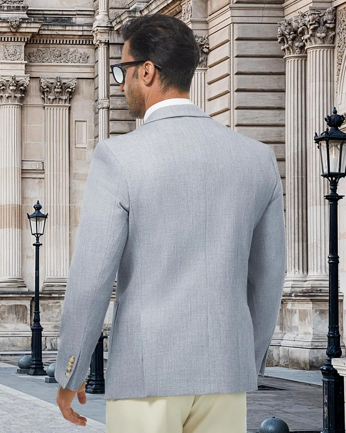 WULFUL Men's Sport Coats Blazers Linen Cotton Blazer Regular Fit One Button Suit Jacket with 2 Pockets