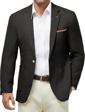 WULFUL Men's Sport Coats Blazers Linen Cotton Blazer Regular Fit One Button Suit Jacket with 2 Pockets