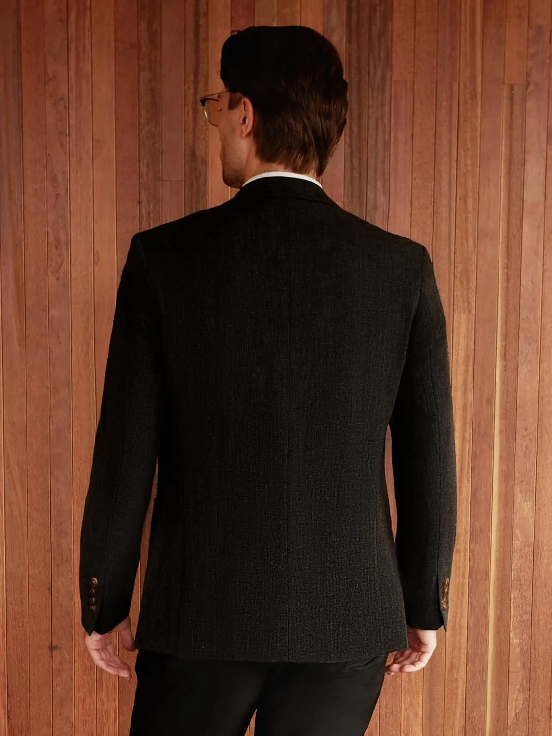 WULFUL Men's Sport Coats Blazers Linen Cotton Blazer Regular Fit One Button Suit Jacket with 2 Pockets