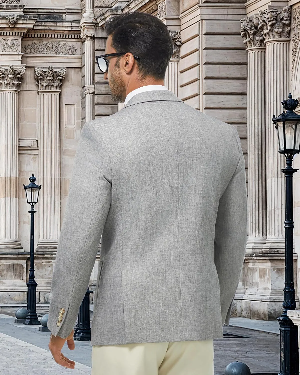 WULFUL Men's Sport Coats Blazers Linen Cotton Blazer Regular Fit One Button Suit Jacket with 2 Pockets